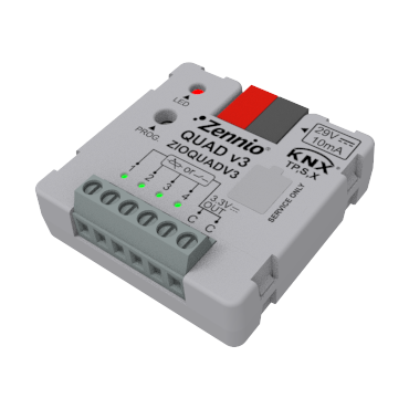 QUAD v3 — Entrées KNX de Zennio